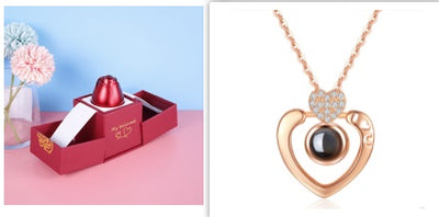 Hot Valentine's Day Gifts Metal Rose Jewelry Gift Box