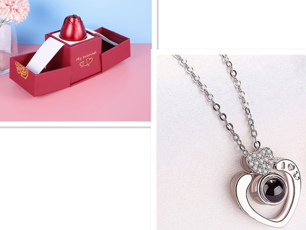 Hot Valentine's Day Gifts Metal Rose Jewelry Gift Box