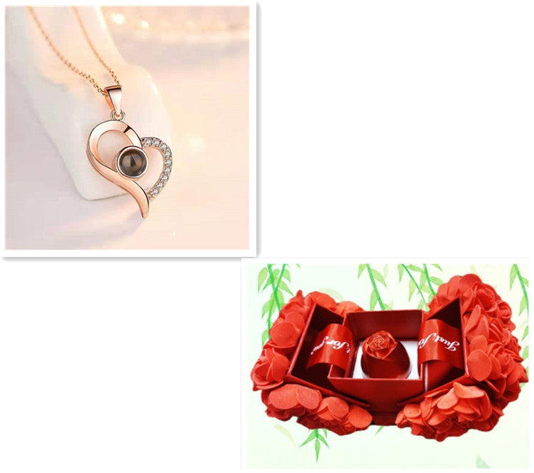 Hot Valentine's Day Gifts Metal Rose Jewelry Gift Box