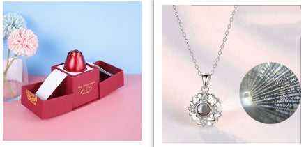 Hot Valentine's Day Gifts Metal Rose Jewelry Gift Box