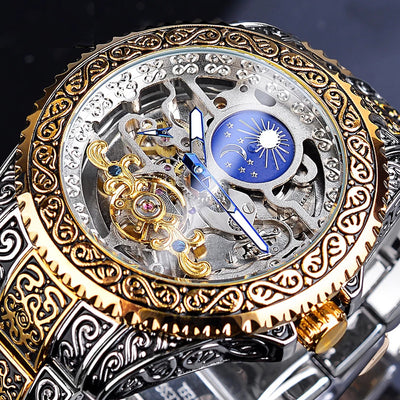 Forsining Skeleton Carved Tourbillon Mechanical