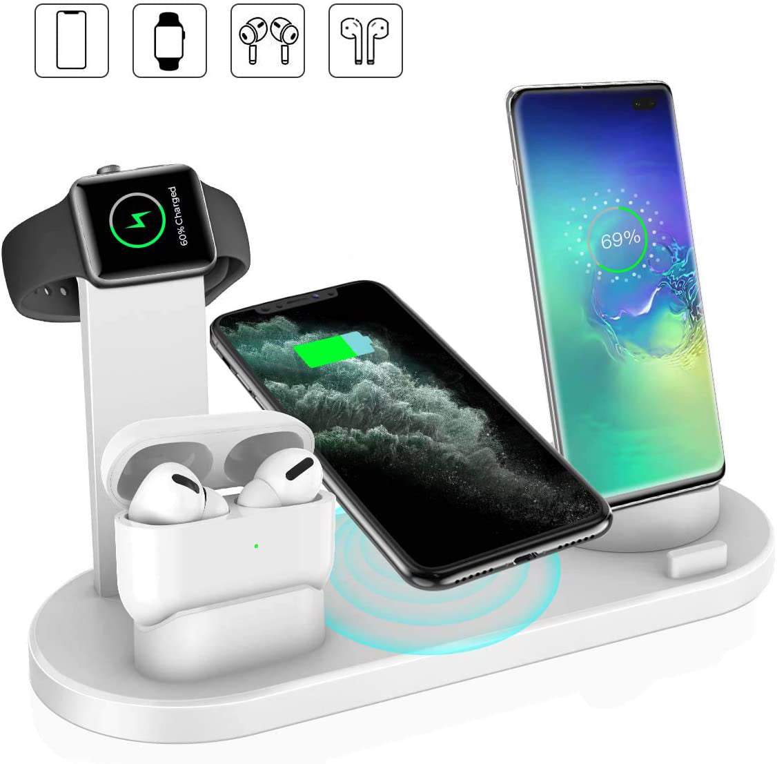 Wireless Charger 4 In 1 Charging Station