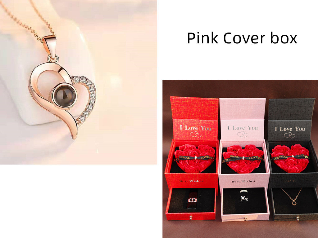 Hot Valentine's Day Gifts Metal Rose Jewelry Gift Box