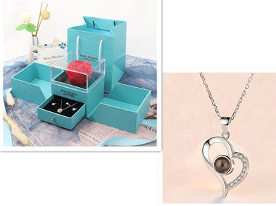 Hot Valentine's Day Gifts Metal Rose Jewelry Gift Box