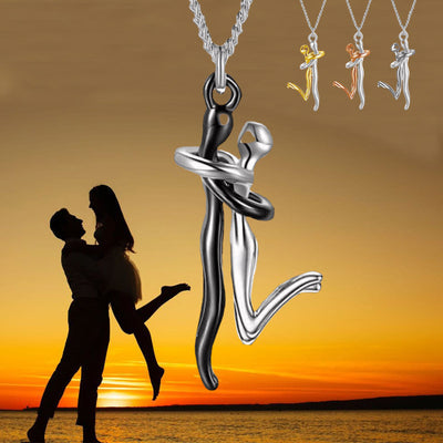 18K Love Hug Necklace Couple Anniversary Valentine's Day Gift