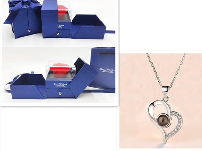 Hot Valentine's Day Gifts Metal Rose Jewelry Gift Box