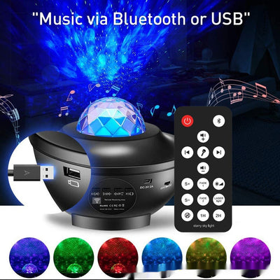 Small Bowl Starry Sky Projection Lamp USB Bluetooth Music