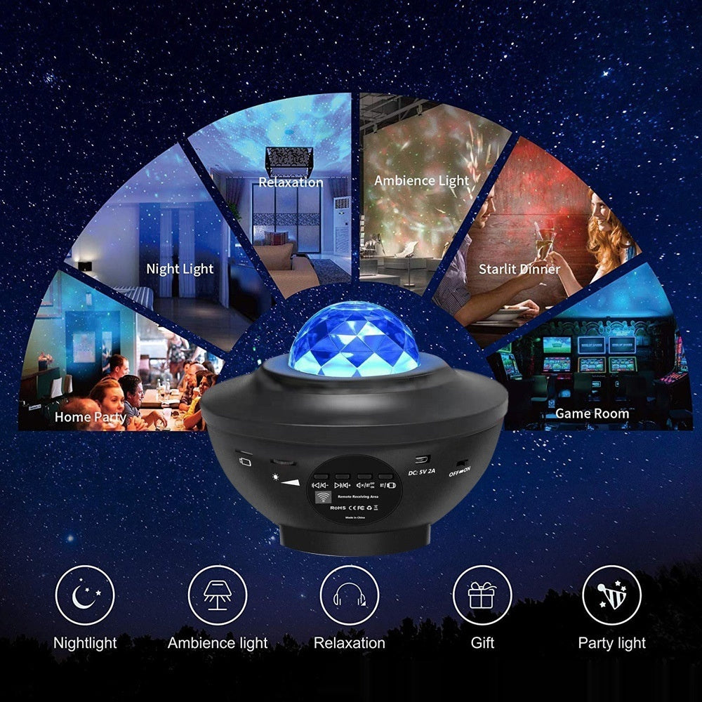 Small Bowl Starry Sky Projection Lamp USB Bluetooth Music